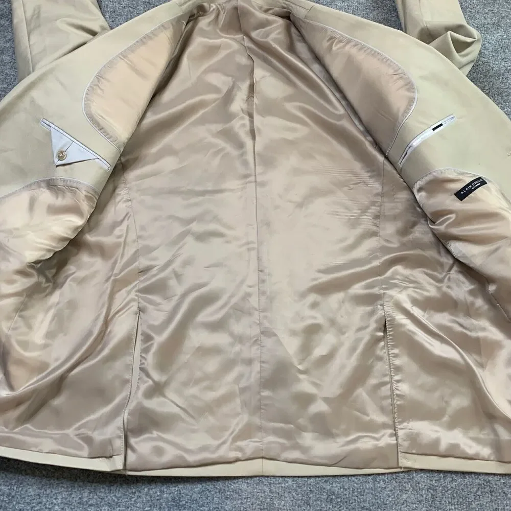 Alain Dupetit Blazer Mens 46R Beige 2 Button Tetron Blend Notch Single Breasted‎